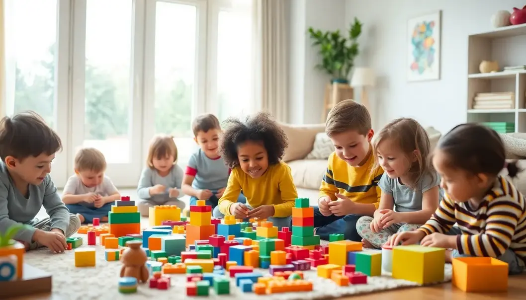 Children engaging with educational toys that boost cognitive development.